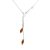 Silver Necklace with Amber Stones N6144.1