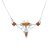 Silver Necklace with Amber Stones N6148