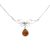 Silver Bow Necklace with Amber Stone N6157.1