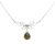 Silver Necklace with Amber Stone N6157.2