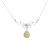 Silver Necklace with Amber Stone N6157.4