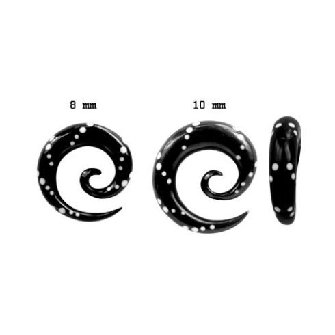 Small Dots - Horn Spiral 8 - 10 mm with White Inlay OHOSP-03L