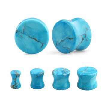 Double Flared Turquoise Stone Plug -  16 mm OTUPL-16