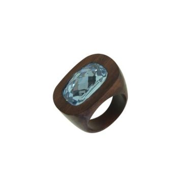Wooden Ring with Swarovski Crystal OWORI-05AQ