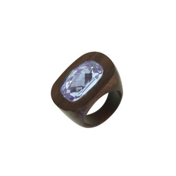 Wooden Ring with Classical Crystal OWORI-05TA