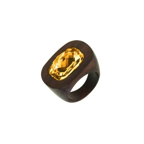 Wooden Ring with Swarovski Crystal OWORI-05TO