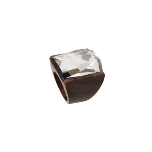 Wooden Ring with Swarovski Crystal OWORI-06CZ
