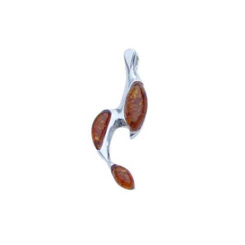 Silver Pendant with Amber Stone P1743.1