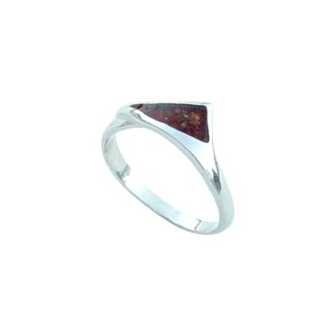 Designed Silver Ring with Amber Stone R107