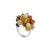 Designed Silver Ring with Amber Stone R7002