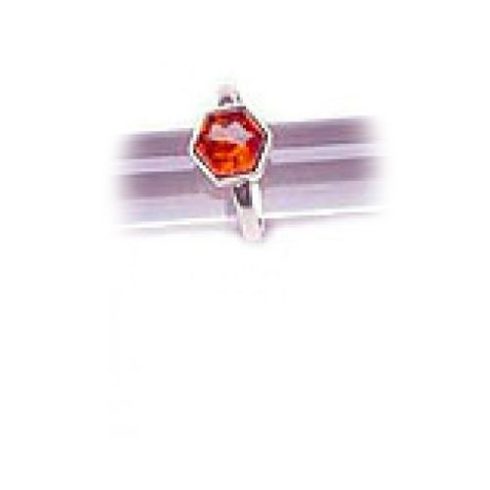 Designed Silver Ring with Amber Stone R7031