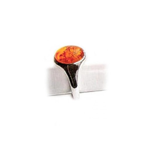 Silver Ring with Amber Stone R7192