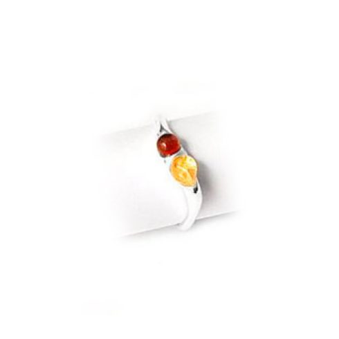 Silver Ring with Amber Stone R7277