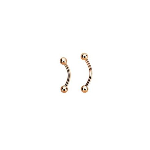 Rose Gold PVD Plated Micro Bananas with Balls 1.2 mm RG-BBNE