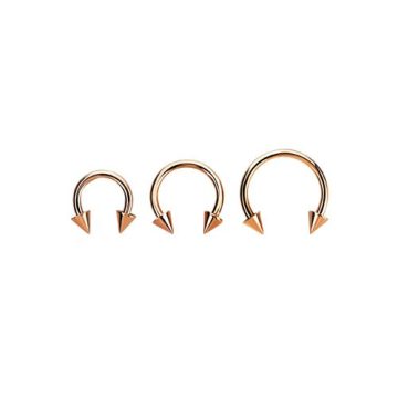 Rose Gold PVD Circular Barbell with Spikes RG-BCSNNL