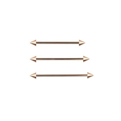Rose Gold Industrial Barbell with Cones 1.6 mm RG-BRSLI