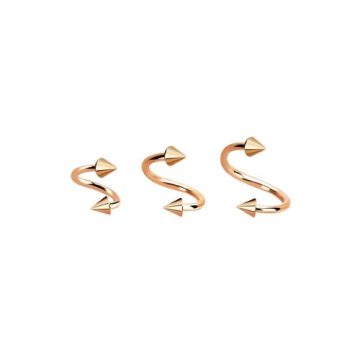 Rose Gold PVD Twister with Cones - 1.2 mm RG-BTSNN