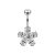 Flower Shaped Silver Belly Button Piercing SBF-457