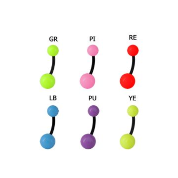 UV neon köldök piercing bioplaszt szárral SBFUNBNE