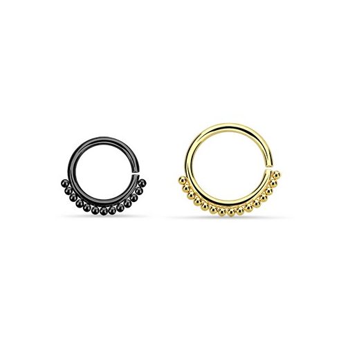 PVD Black or Gold Annealed Surgical Steel Septum or Helix Ring - 1.2 mm SEPTNS