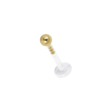   Bioplaszt fül(tragus, helix)- és ajakpiercing 18k aranystifttel SFLGA01L