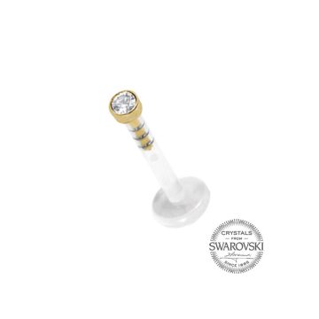   Bioplast Labret and Ear Piercing with 18 Karat Gold Attachment SFLGAJ02L