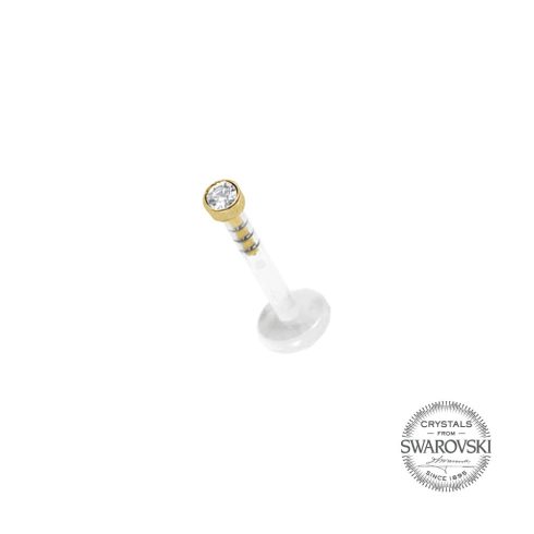 Bioplast Labret and Ear Piercing with 18 Karat Gold Attachment SFLGAJ02L