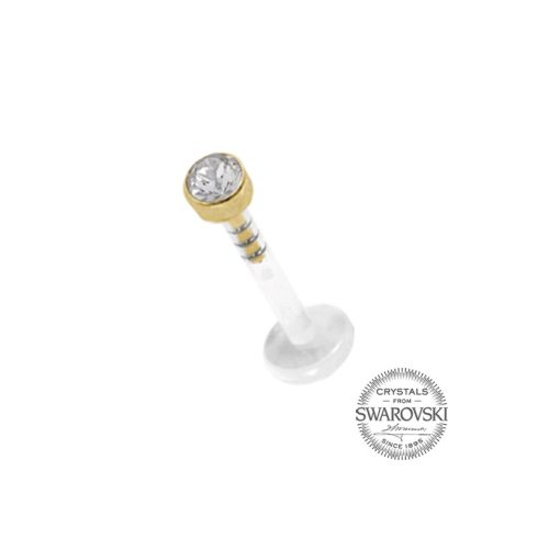 Bioplast Labret and Ear Piercing with 18K Gold Attachment SFLGAJ03L