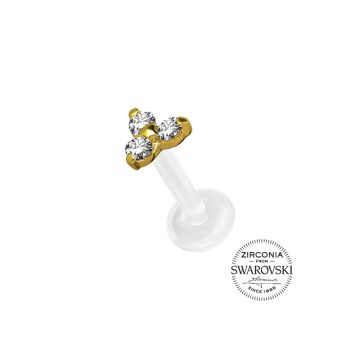   Bioplast Labret, Tragus, Helix with 18 Karat Gold Attachment SFLGAJ09L