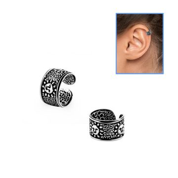 Silver Fake Helix Piercing Ring, Ear Cuff - Sun SHRT10