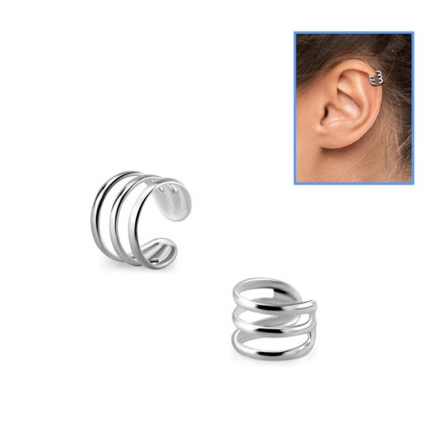 Silver Fake Helix Piercing Ring, Ear Cuff SHRT13