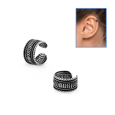 Ezüst fake/hamis helix piercing, fülgyűrű - antik SHRT5