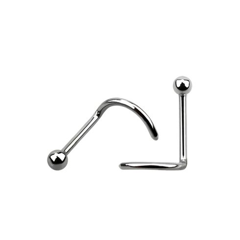 Surgical Steel Nosestud with Ball and Curved Stem SNSB