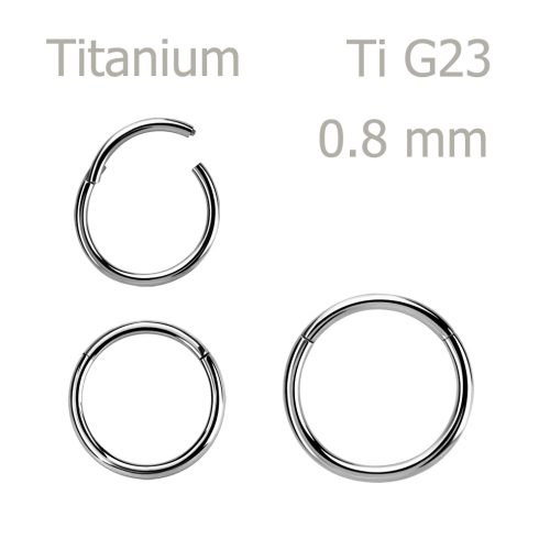 Titán csuklós szegmens karikapiercing - 0,8 mm TBHRSNN