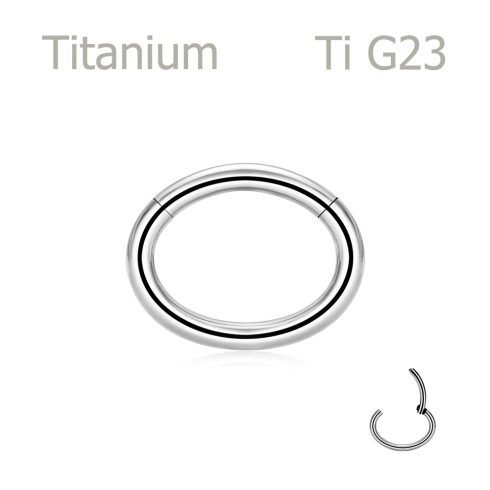 CoreTi Oval – Oval titanium clicker piercing ring with smooth polished finish