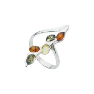 Silver Rings with Amber Stones