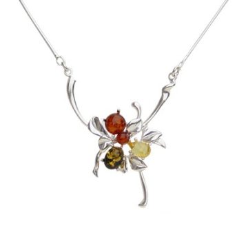Silver Necklaces with Amber
