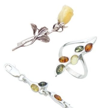 Silver Jewellery with Amber Stones