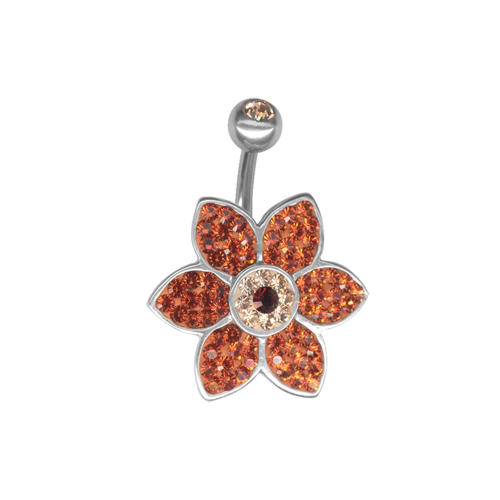 Titán kristályjázmin köldökpiercing (CE) ATCH-FLOWER-07G
