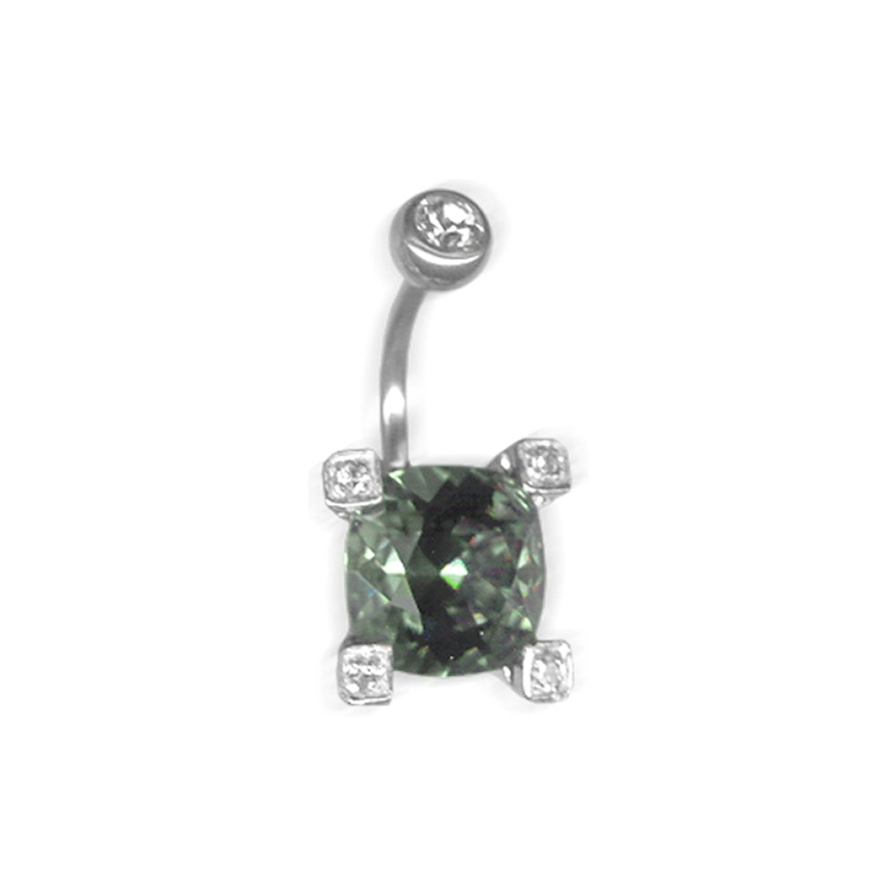 Ezüst köldökpiercing Swarovski kristályokkal SBF-55H