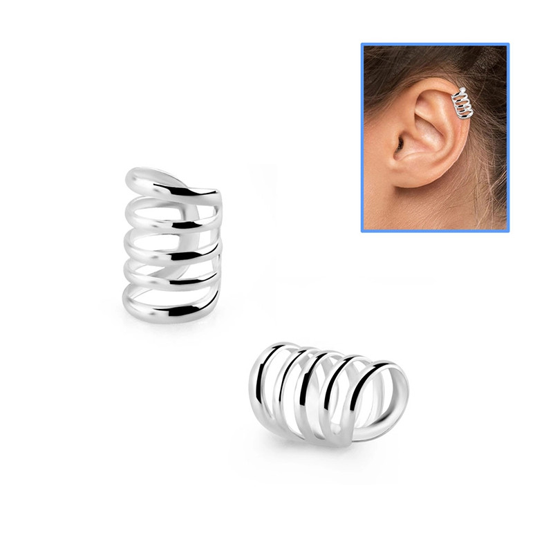 Ezüst fake/hamis helix piercing, fülgyűrű - hosszú SHRT11